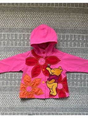 Vintage Disney Pink Kids Winnie the Pooh rain Jacket